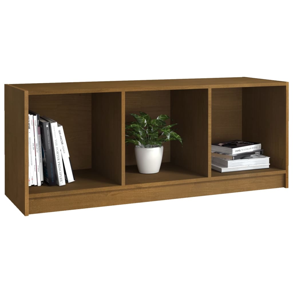 Tv-Meubel 04X33X4 Cm Massief Grenenhout Honingbruin