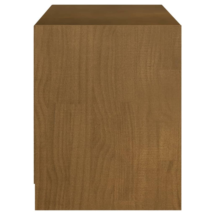 Tv-Meubel 04X33X4 Cm Massief Grenenhout Honingbruin