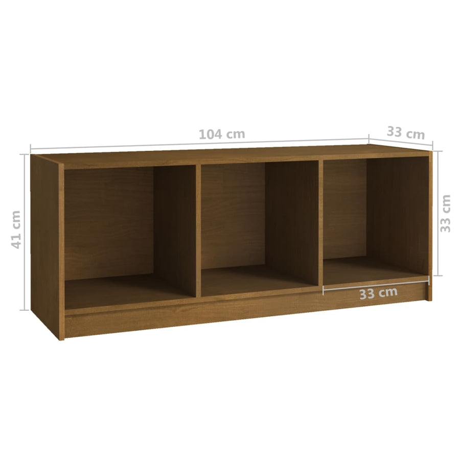 Tv-Meubel 04X33X4 Cm Massief Grenenhout Honingbruin