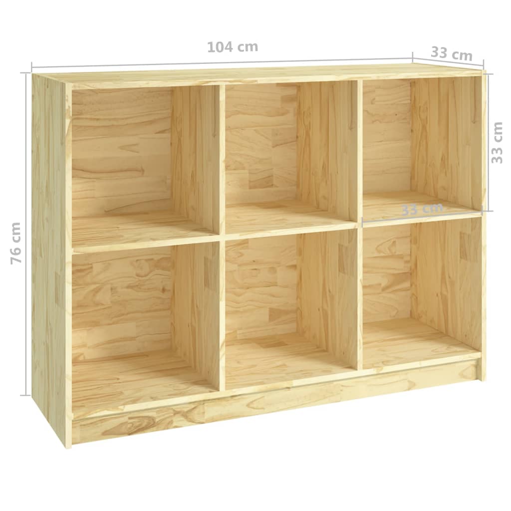 Boekenkast 04X33X76 Cm Massief Grenenhout Naturel