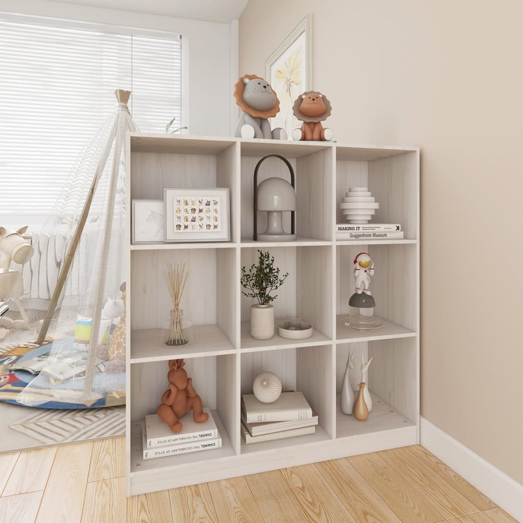 Boekenkast/Kamerscherm 04X33,5X0 Cm Massief Grenenhout Wit