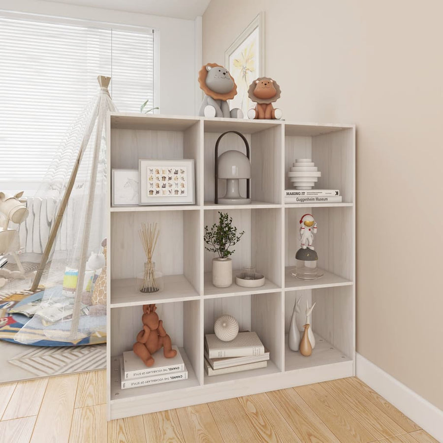 Boekenkast/Kamerscherm 04X33,5X0 Cm Massief Grenenhout Wit