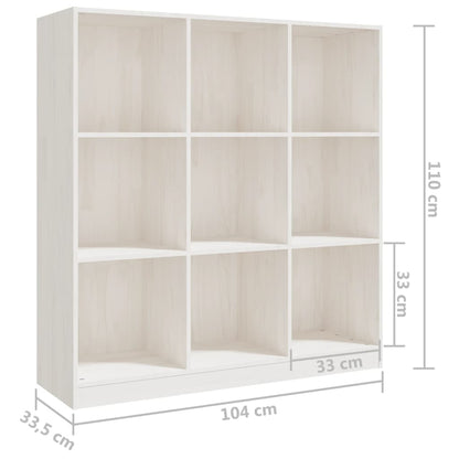 Boekenkast/Kamerscherm 04X33,5X0 Cm Massief Grenenhout Wit