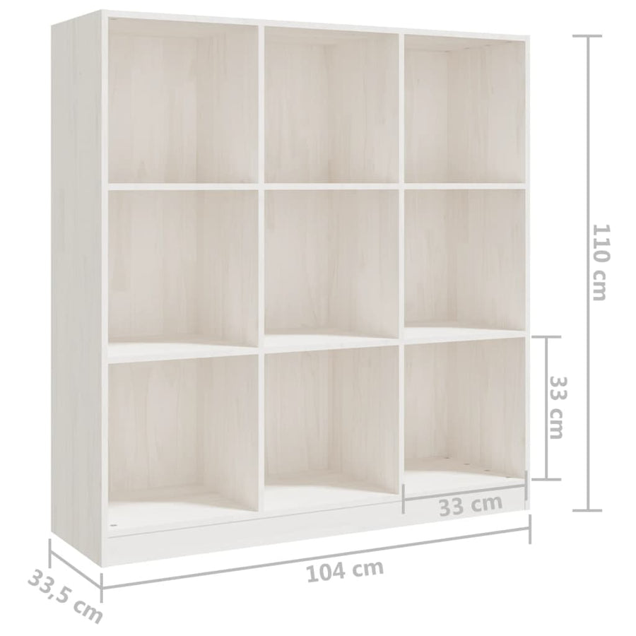 Boekenkast/Kamerscherm 04X33,5X0 Cm Massief Grenenhout Wit