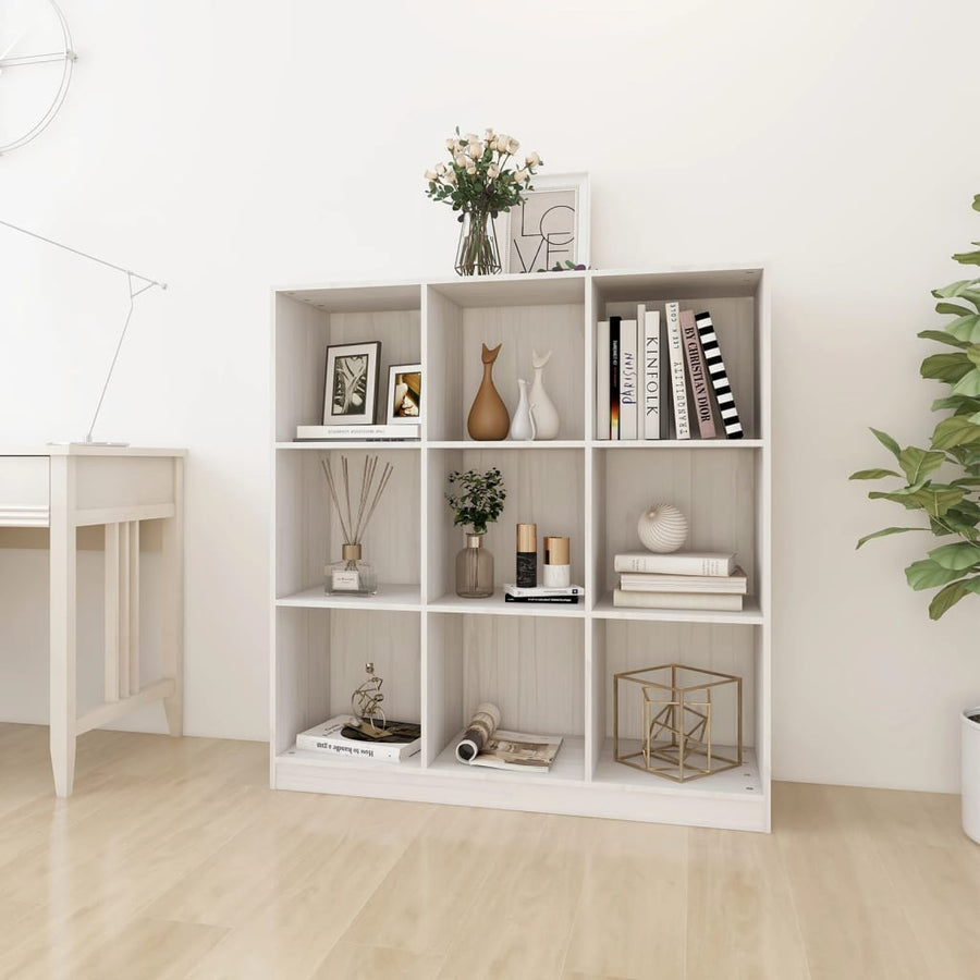Boekenkast/Kamerscherm 04X33,5X0 Cm Massief Grenenhout Wit