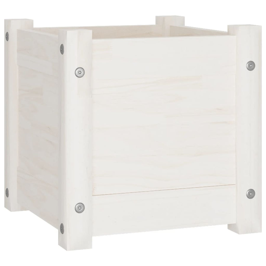 Plantenbak 3X3X3 Cm Massief Grenenhout 1 Wit