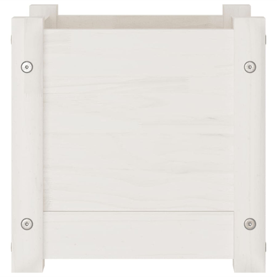 Plantenbak 3X3X3 Cm Massief Grenenhout 1 Wit