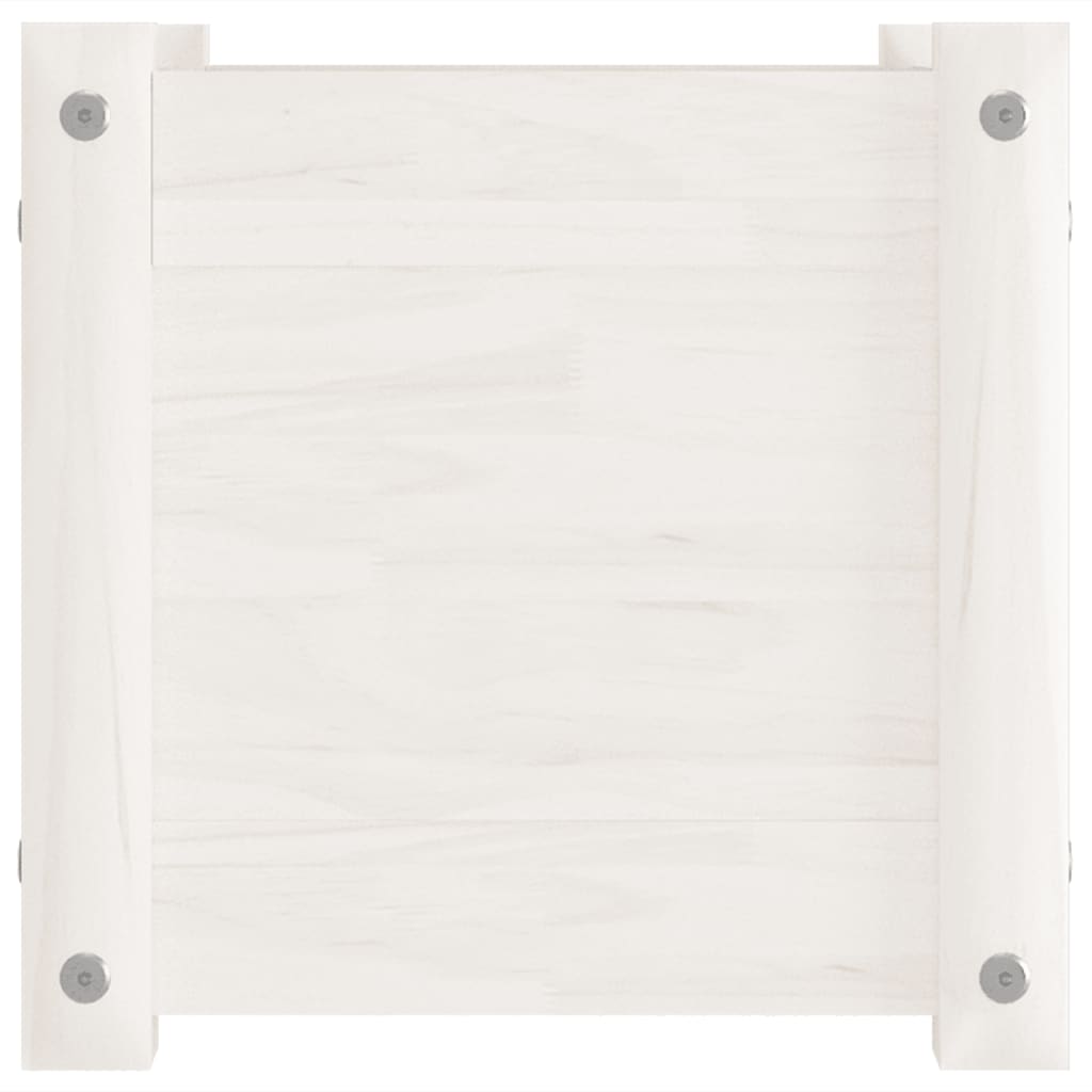 Plantenbak 3X3X3 Cm Massief Grenenhout 1 Wit