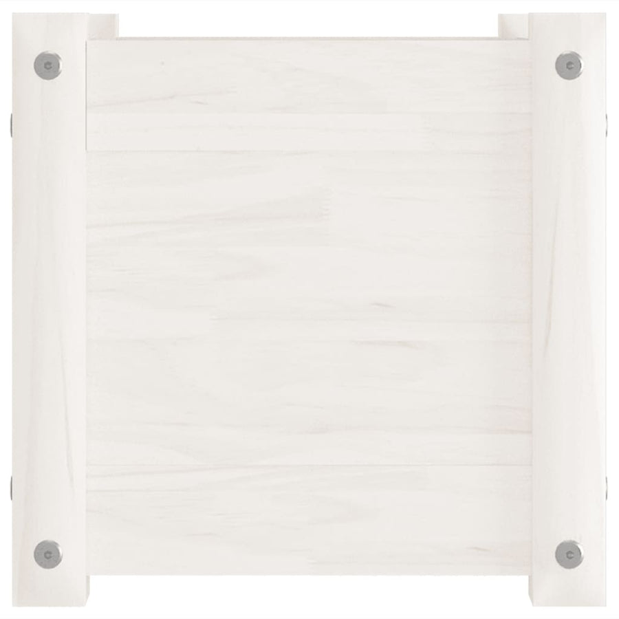Plantenbak 3X3X3 Cm Massief Grenenhout 1 Wit