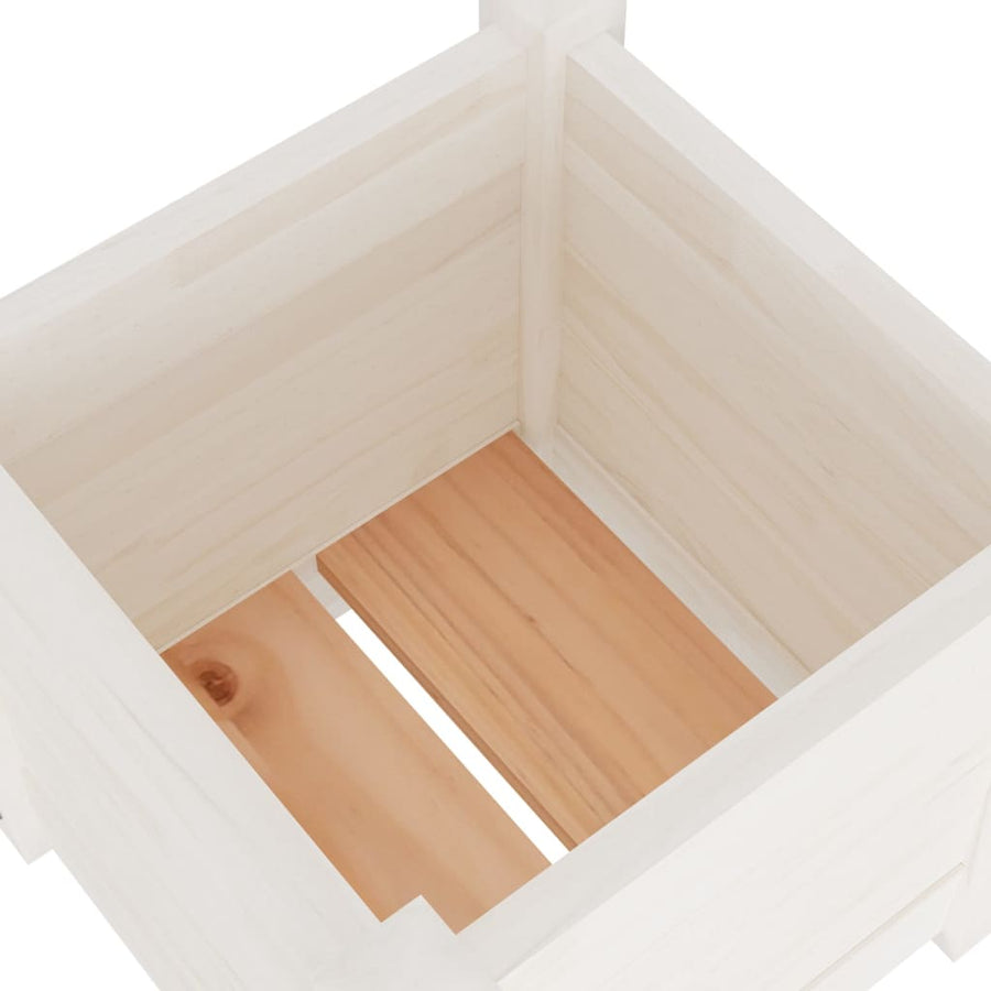 Plantenbak 3X3X3 Cm Massief Grenenhout 1 Wit