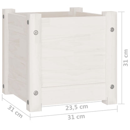 Plantenbak 3X3X3 Cm Massief Grenenhout 1 Wit