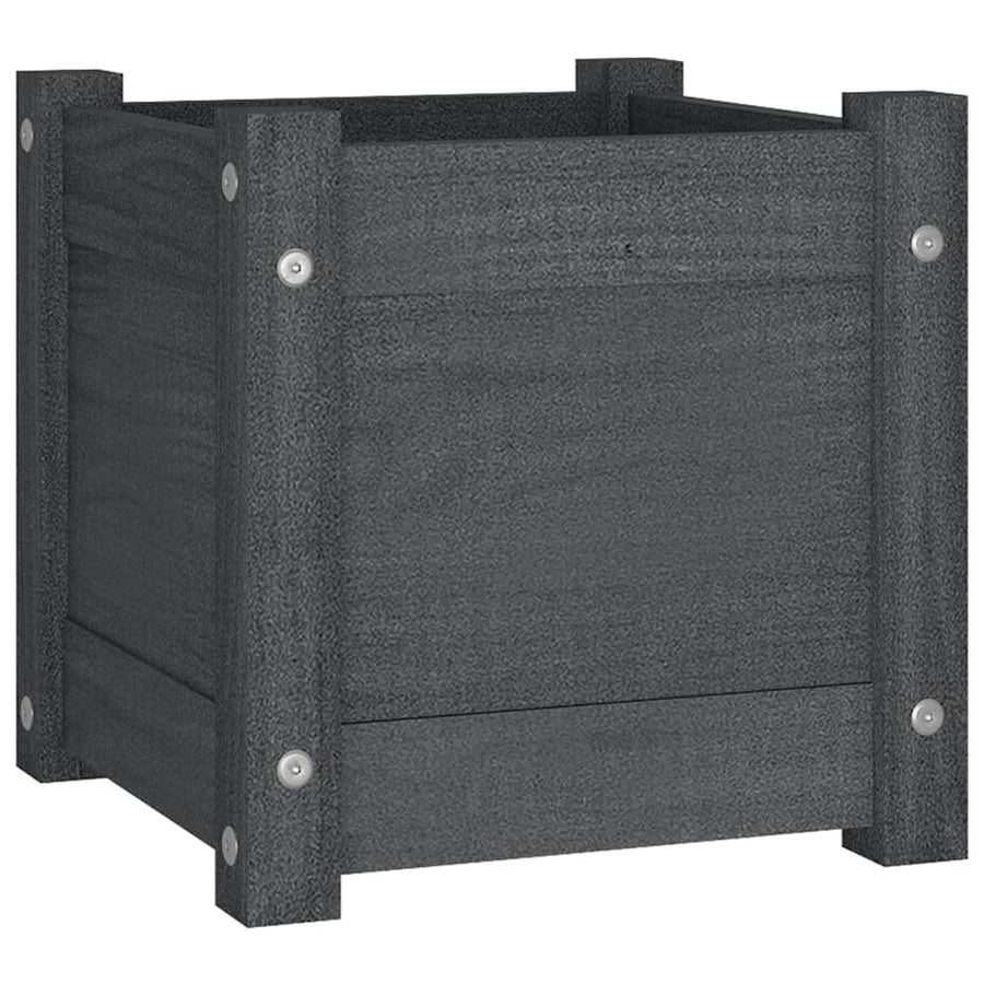 Plantenbakken 3X3X3 Cm Massief Grenenhout 2 1 Grijs