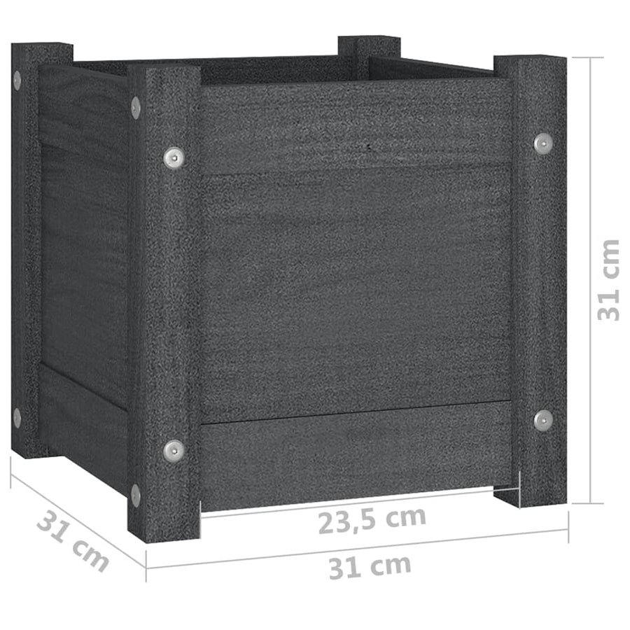 Plantenbakken 3X3X3 Cm Massief Grenenhout 2 1 Grijs