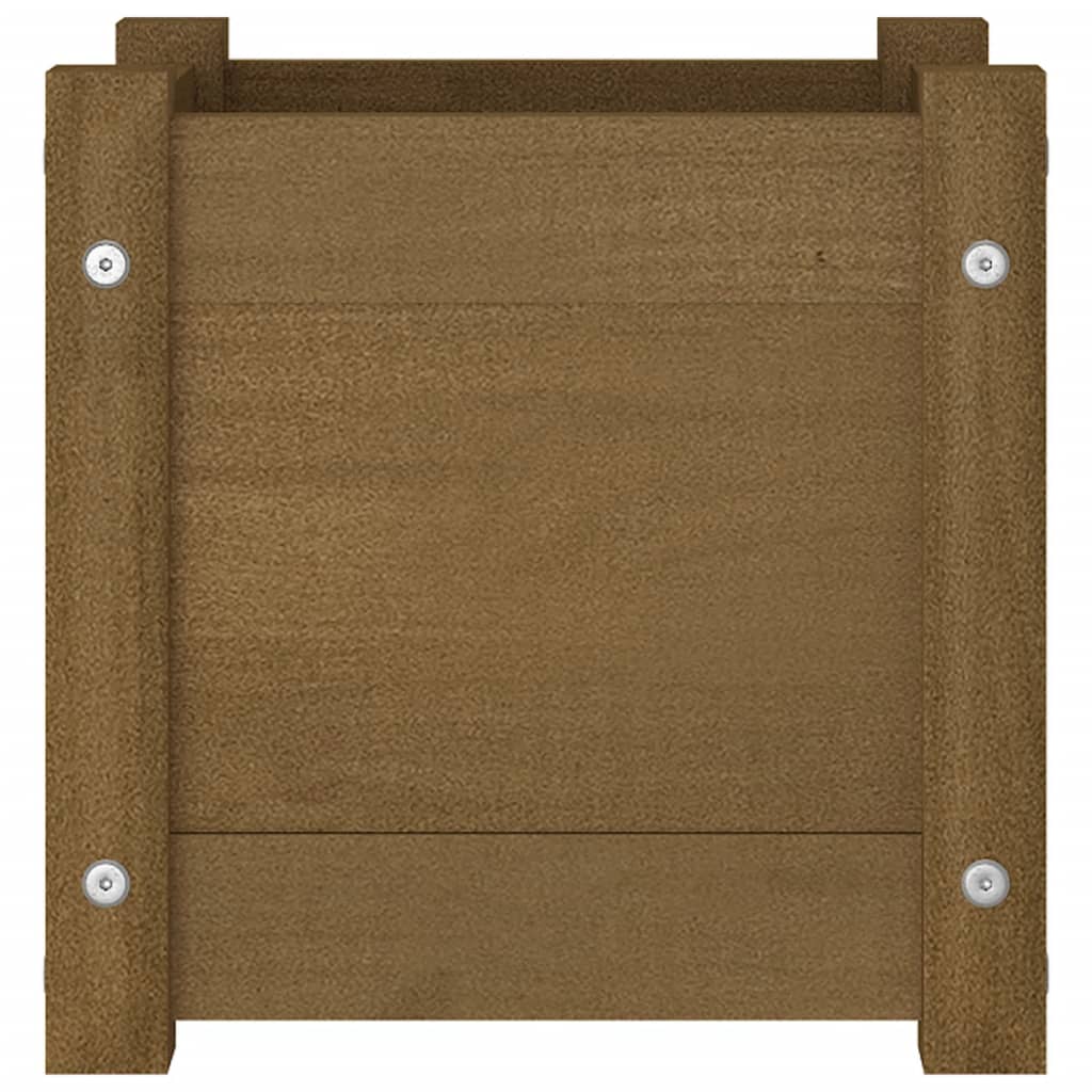 Plantenbak 3X3X3 Cm Massief Grenenhout 1 Honingbruin