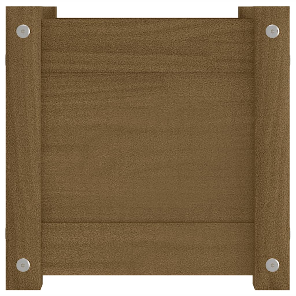 Plantenbak 3X3X3 Cm Massief Grenenhout 1 Honingbruin