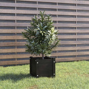 Plantenbak massief grenenhout 31x31x31 cm zwart