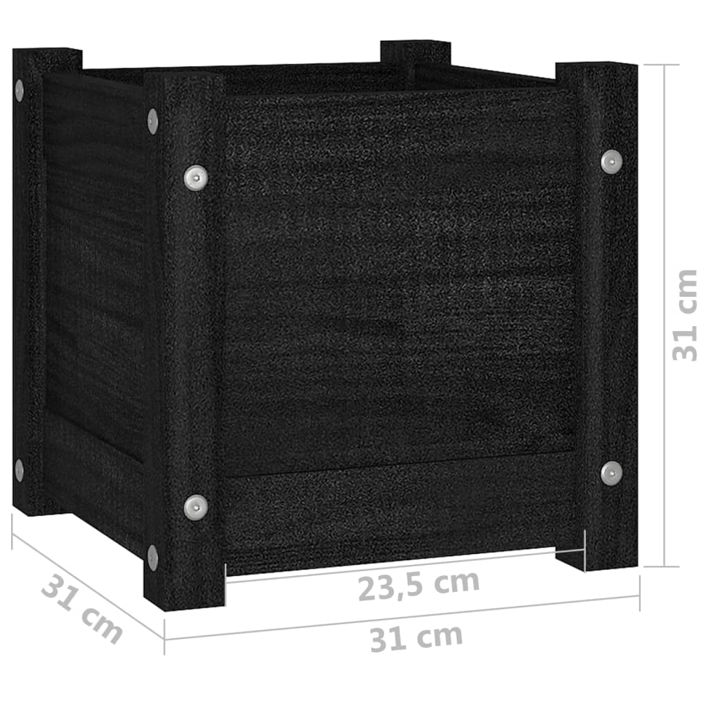 Plantenbakken 3X3X3 Cm Massief Grenenhout 2 1 Zwart