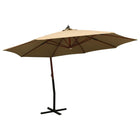 Zweefparasol Met Houten Paal 350 Cm Taupe