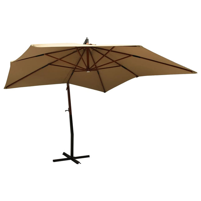 Zweefparasol Met Houten Paal 300 Cm Taupe