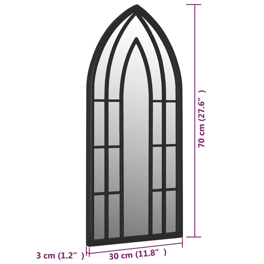 Spiegel Ijzer 70 x 30 cm Zwart