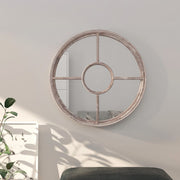 Spiegel rond 40 cm ijzer zandkleurig
