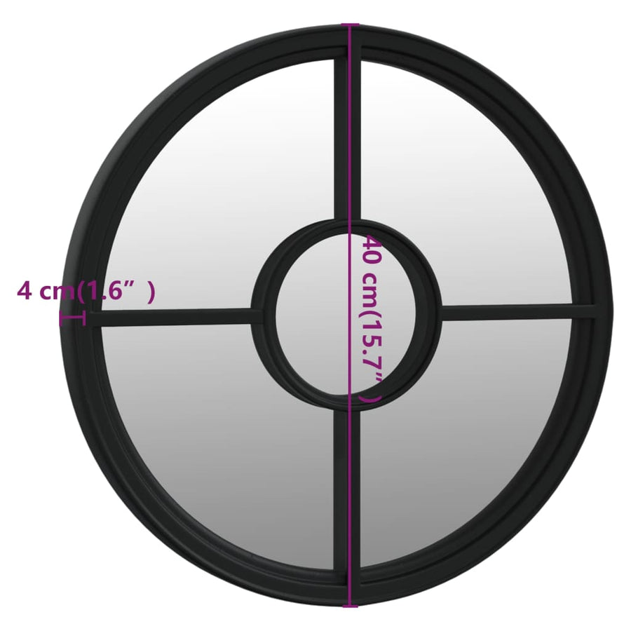 Spiegel Rond 40X4 Cm Ijzer Zwart 40 x 4 cm