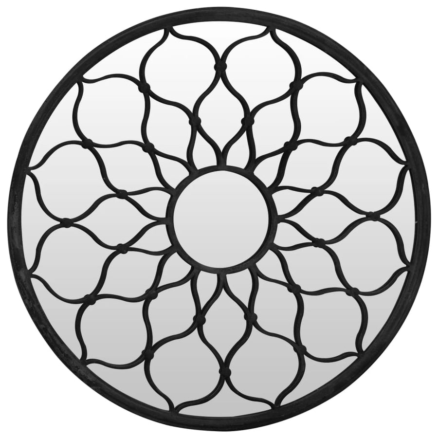 Spiegel Rond Ijzer 40 x 3 cm Zwart