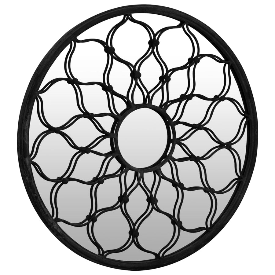 Spiegel Rond Ijzer 40 x 3 cm Zwart
