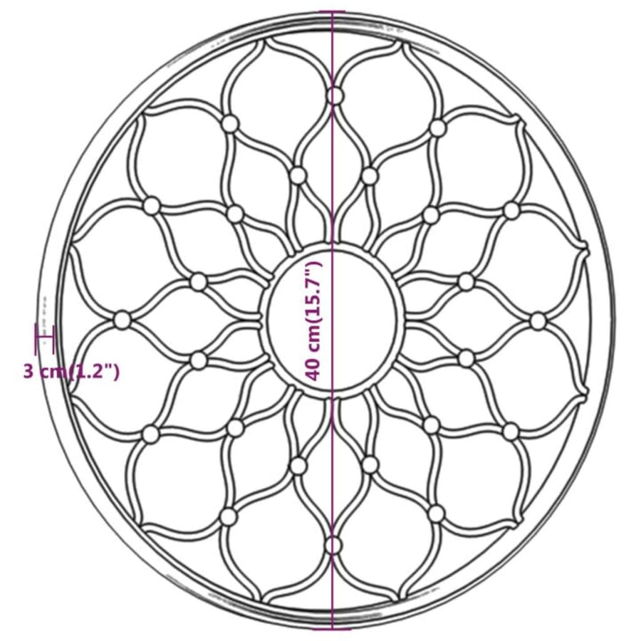 Spiegel Rond Ijzer 40 x 3 cm Zwart
