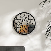 Spiegel rond 40 cm ijzer zwart