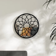 Spiegel rond 60 cm ijzer zwart