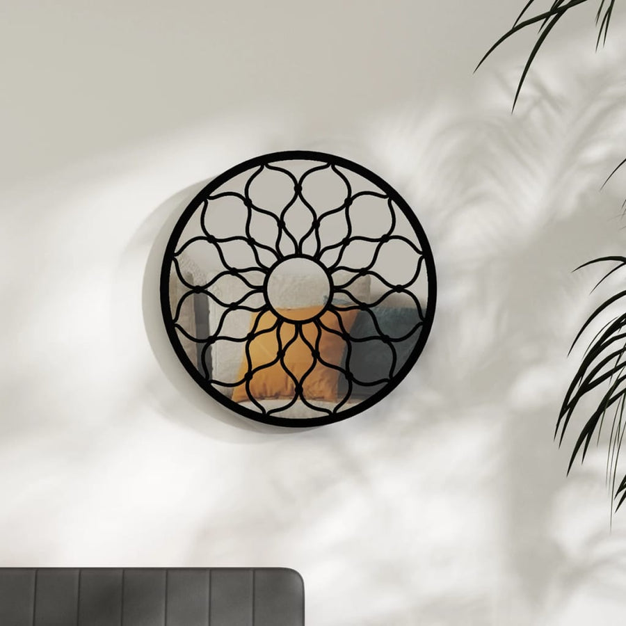 Spiegel Rond Ijzer 60 x 3 cm Zwart