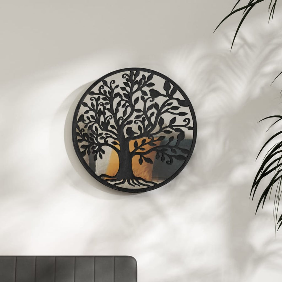Spiegel Rond 40X2,5 Cm Ijzer Zwart 40 x 2.5 cm