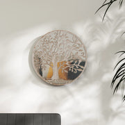Spiegel rond 60 cm ijzerkleurig crème