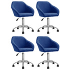 Eetkamerstoelen Draaibaar Stof 4 Blauw