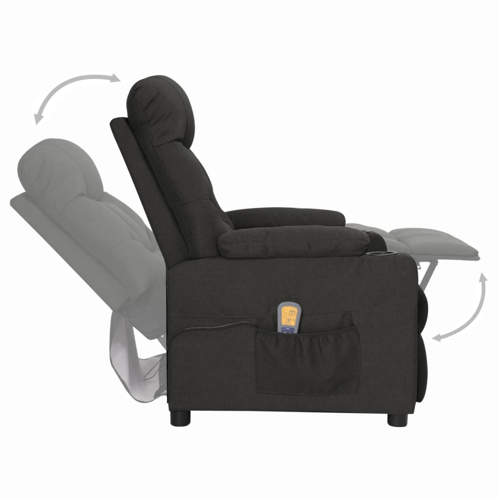 Sta-Op-Massagestoel Stof Zwart