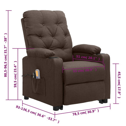 Sta-op-massagestoel stof bruin