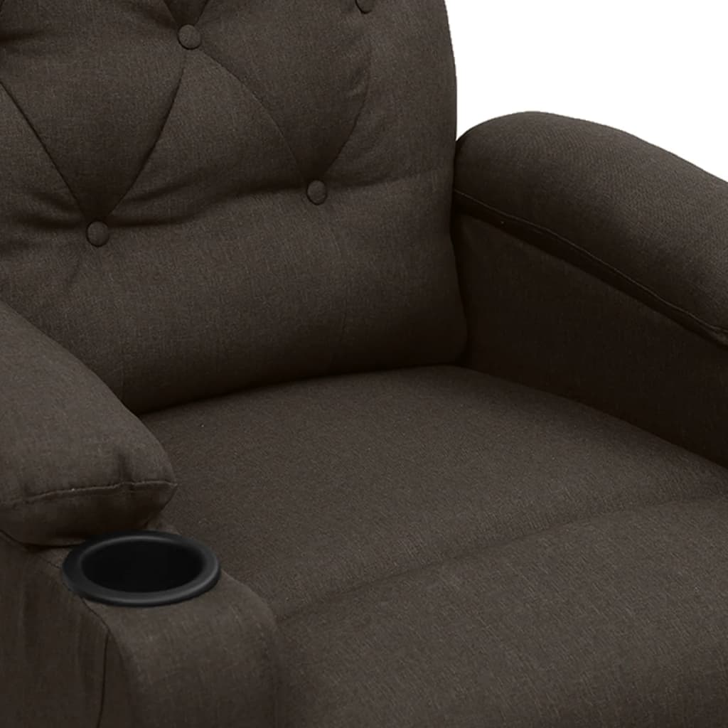 Sta-op-massagestoel stof donkerbruin