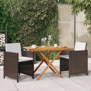 Tuinset 3-delig poly rattan bruin