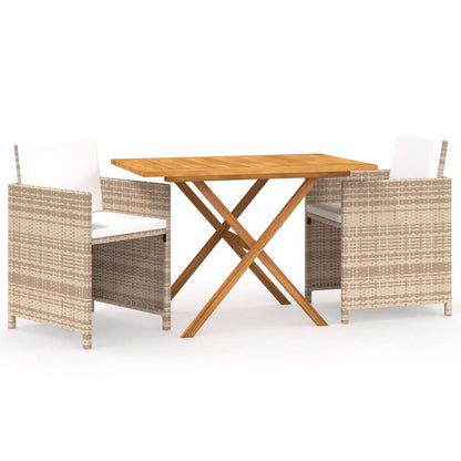 3-Delige Tuinset Met Kussens Beige