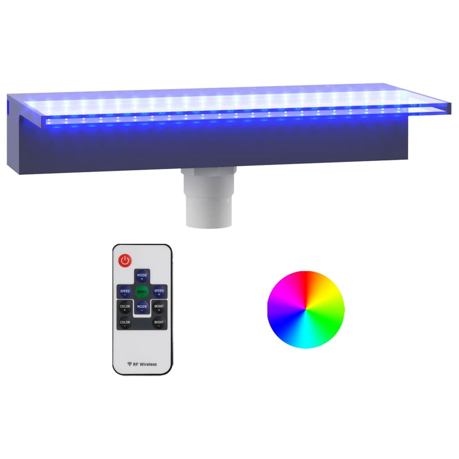 Watervaloverlaat Met Rgb Led's 45 Cm Acryl 45 x 21 x 8 cm