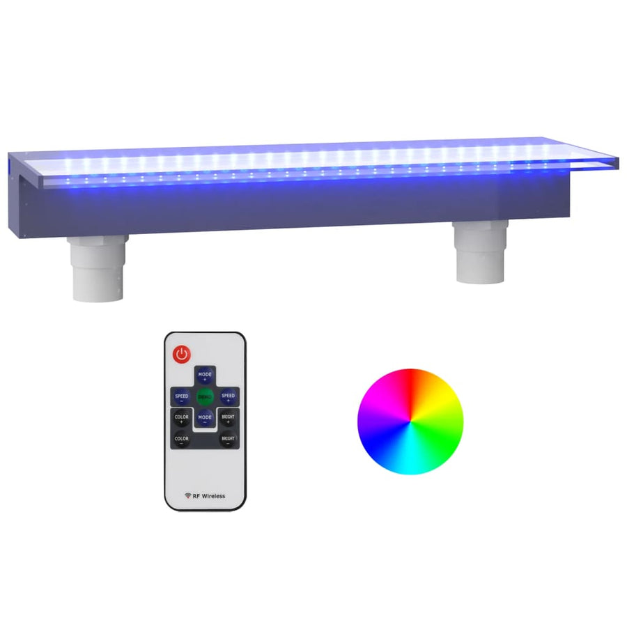 Watervaloverlaat Met Rgb Led's 60 Cm Acryl 60 x 21 x 8 cm
