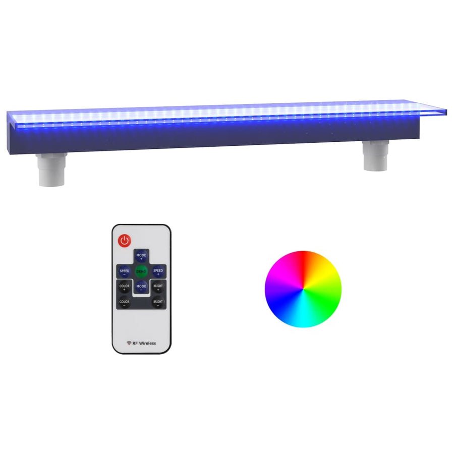 Watervaloverlaat Met Rgb Led's 90 Cm Acryl 90 x 21 x 8 cm