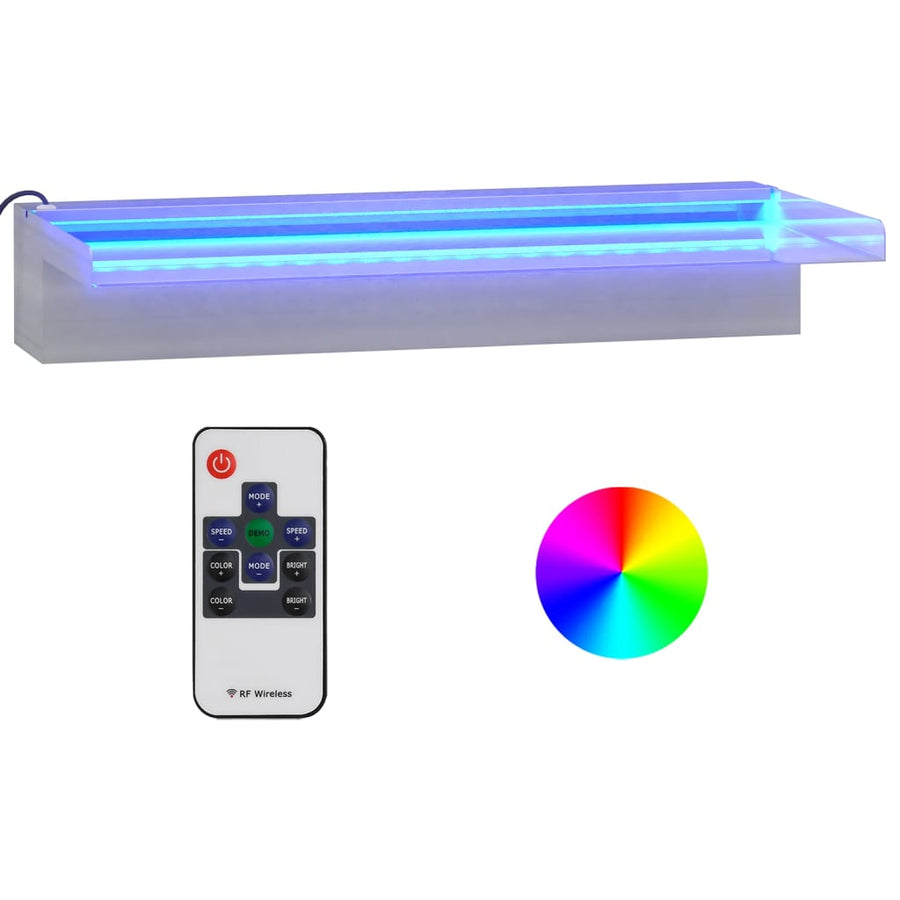 Watervaloverlaat Met Rgb Led's 45 Cm Roestvrij Staal 45 x 21 x 8 cm