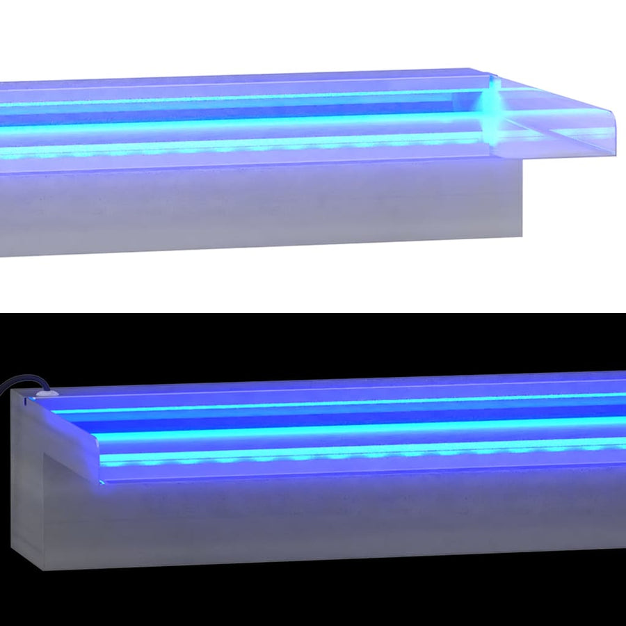Watervaloverlaat Met Rgb Led's 45 Cm Roestvrij Staal 45 x 21 x 8 cm