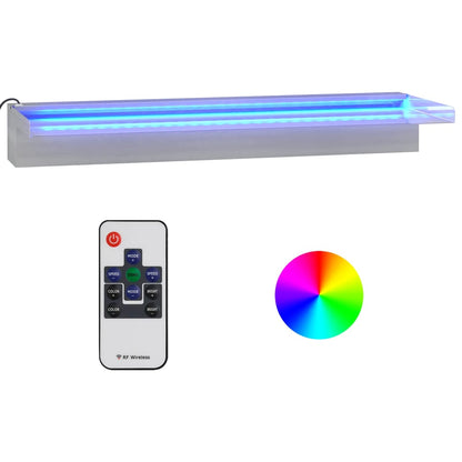 Watervaloverlaat Met Rgb Led's 60 Cm Roestvrij Staal 60 x 21 x 8 cm
