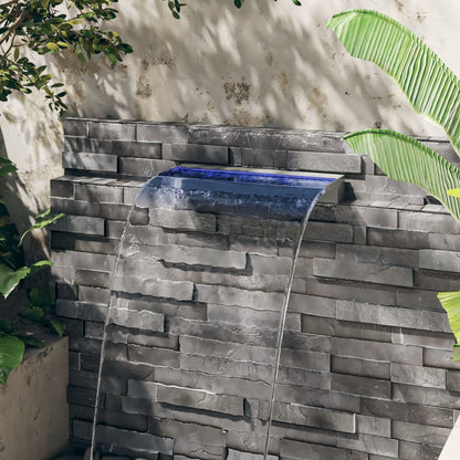 Watervaloverlaat Met Rgb Led's 60 Cm Roestvrij Staal 60 x 21 x 8 cm