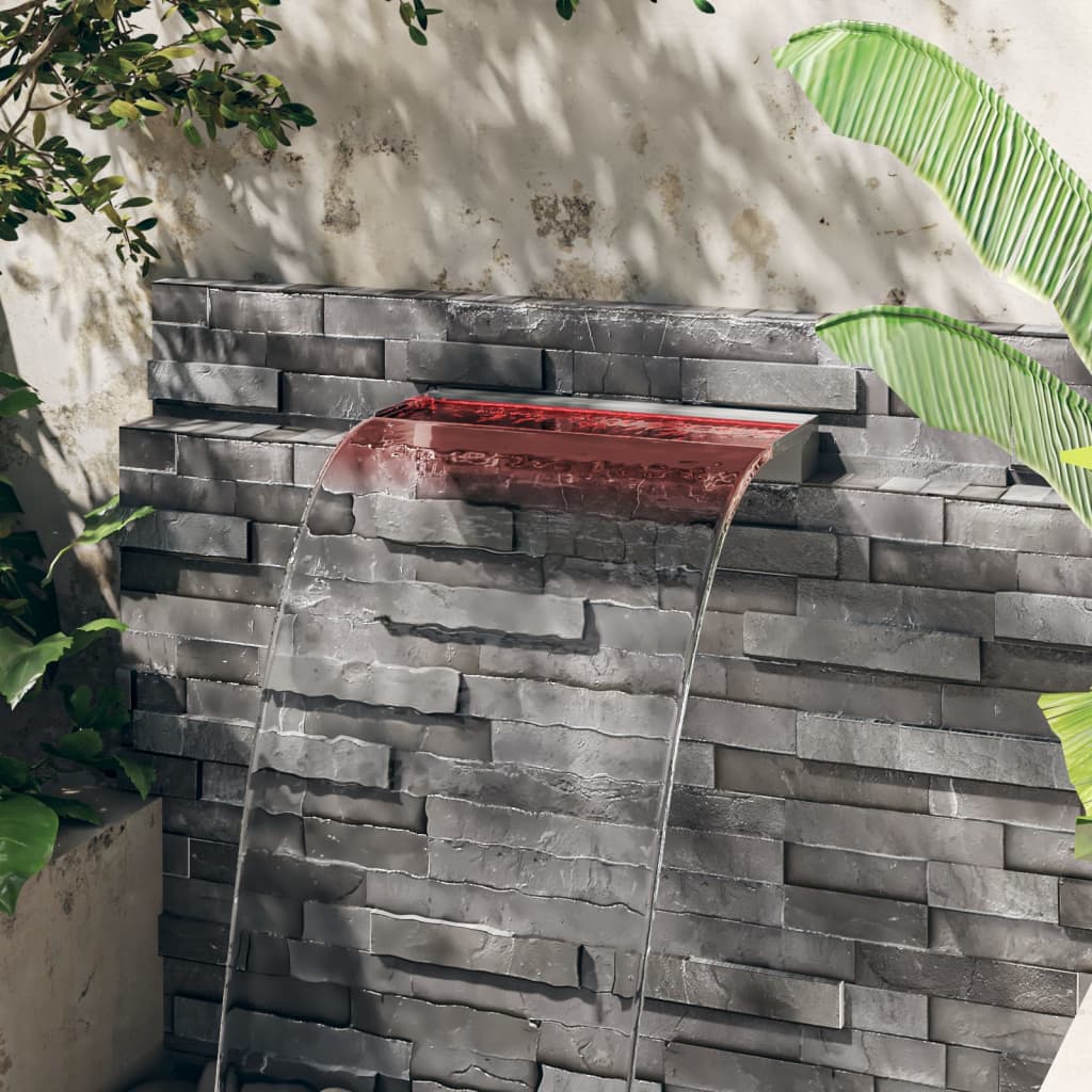 Watervaloverlaat Met Rgb Led's 60 Cm Roestvrij Staal 60 x 21 x 8 cm