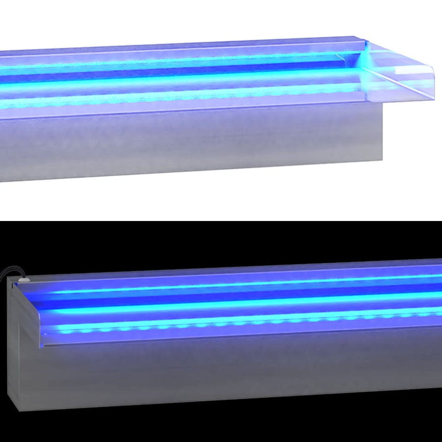 Watervaloverlaat Met Rgb Led's 60 Cm Roestvrij Staal 60 x 21 x 8 cm