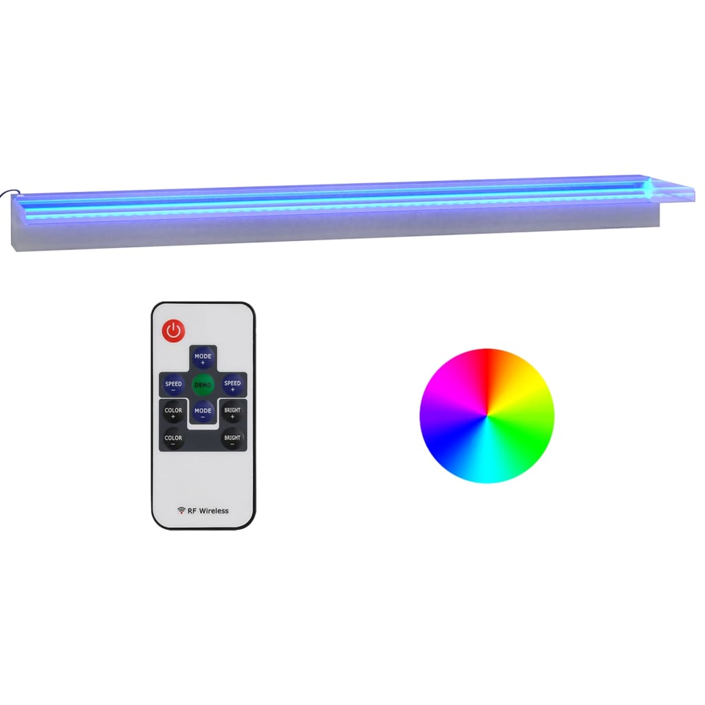 Watervaloverlaat Met Rgb Led's 108 Cm Roestvrij Staal 108 x 21 x 8 cm